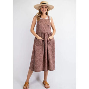 Easel Floral Cotton Jumper Dress New